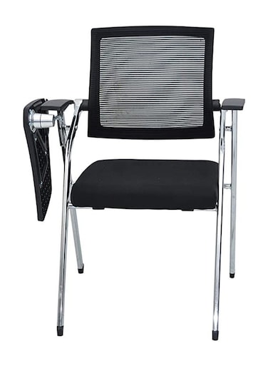 Galaxy Design Black Mesh Folding Study Chair with Writing Pad &ndash; Ergonomic Metal Frame Chair for Adults &amp; Students, Foldable Study Chair for Home &amp; Study Rooms
