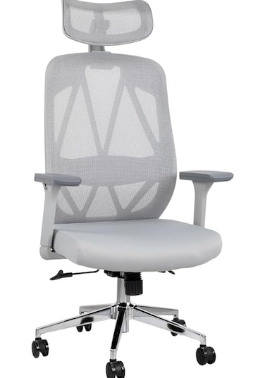 Galaxy Design Grey Mesh Office Chair &ndash; Ergonomic Desk Chair with Adjustable Armrests, Lumbar Support &amp; Breathable Backrest for Home &amp; Office