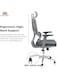Galaxy Design Grey Mesh Office Chair &ndash; Ergonomic Chair with Adjustable Headrest, Height Adjustment, Lumbar Support &amp; W-Shaped Cushioned Seat for Home &amp; Office