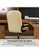 Galaxy Design Off-White PU Leather Office Chair &ndash; Ergonomic Desk Chair with Headrest, Foldable Armrests, Lumbar Support &amp; Cushioned Seat for Home, Office &amp; Gaming
