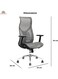 Galaxy Design Grey Mesh Office Chair &ndash; Ergonomic Chair with 3D Adjustable Armrests, Lumbar Support &amp; Breathable Backrest for Home &amp; Office
