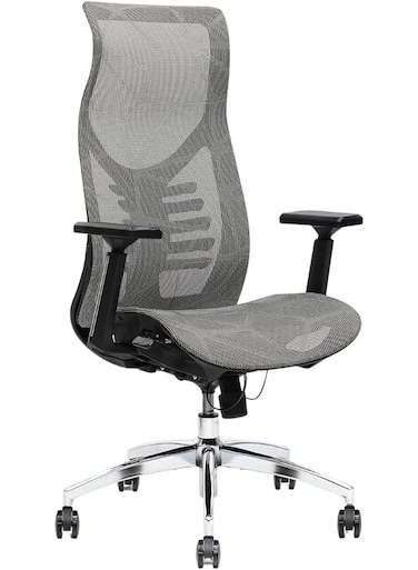 Galaxy Design Grey Mesh Office Chair &ndash; Ergonomic Chair with 3D Adjustable Armrests, Lumbar Support &amp; Breathable Backrest for Home &amp; Office
