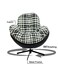 Galaxy Design Modern Swivel Accent Lounge Chair GDF-MH1024 &ndash; Cushioned Fabric Armchair with 360&deg; Rotation &amp; Metal Base for Living Room, Bedroom &amp; Office (Black &amp; White)