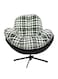 Galaxy Design Modern Swivel Accent Lounge Chair GDF-MH1024 &ndash; Cushioned Fabric Armchair with 360&deg; Rotation &amp; Metal Base for Living Room, Bedroom &amp; Office (Black &amp; White)
