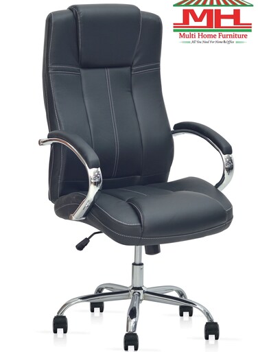 Galaxy Design Executive Desk Chair GDF-MH7090-123 Black &ndash; Ergonomic PU Leather Office Chair with Lumbar Support &amp; Adjustable Height