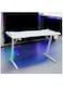 Galaxy Design White Gaming Desk with LED Lights GDF-MH125-WH &ndash; 120x60x75 cm Ergonomic Gaming Table with Cup Holder &amp; Headphone Hook for Home Office &amp; Gaming Setup