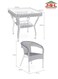 Galaxy Design Grey &amp; Black Rattan Dining Table Set &ndash; 4-Seater Square Glass Top Table with Wicker Chairs for Indoor, Balcony, Patio &amp; Garden Use