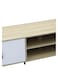 Galaxy Design Light Wooden TV Stand Table &ndash; 2 Open Shelves with White Doors &amp; Black Metal Legs, TV Unit for 55&ndash;65 Inch TVs for Living Room, Home &amp; Office