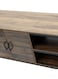 Galaxy Design Walnut Wooden TV Stand Table &ndash; 2 Open Shelves with 2 Doors &amp; Black Metal Legs, TV Unit for 55&ndash;65 Inch TVs for Living Room, Home &amp; Office