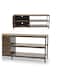 Galaxy Design Walnut Wooden TV Stand Table &ndash; 2 Open Shelves with 2 Doors &amp; Black Metal Legs, TV Unit for 55&ndash;65 Inch TVs for Living Room, Home &amp; Office