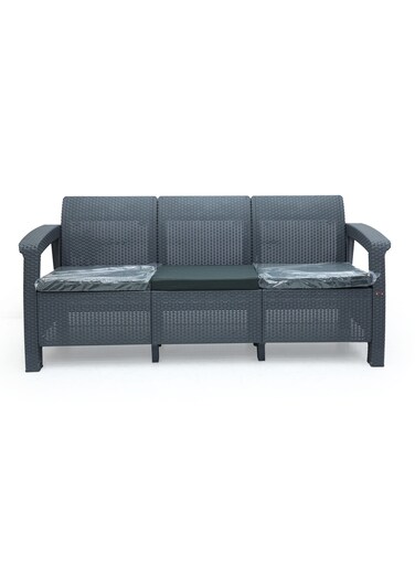 Galaxy Design Rattan 3-Seater Sofa Chair &ndash; Stylish Wicker Sofa for Indoor &amp; Outdoor Living, Patio &amp; Garden Seating