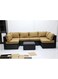 Galaxy Design 5-Piece Garden Lounge Set &ndash; Grey PE Rattan L-Shape Patio Sofa with Beige Cushions &amp; Coffee Table for Balcony, Yard &amp; Outdoor Living