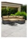 Galaxy Design 5-Piece Garden Lounge Set &ndash; Grey PE Rattan L-Shape Patio Sofa with Beige Cushions &amp; Coffee Table for Balcony, Yard &amp; Outdoor Living