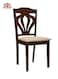 Galaxy Design Dark Brown Wooden Armless Dining Chair &ndash; Cushioned Fabric Seat Wood Chair for Dining Room &amp; Living Room