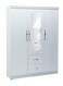 Galaxy Design 3-Door Wooden Wardrobe Cabinet &ndash; Engineered Wood Heavy Duty Storage Cupboard in White Finish for Bedroom &amp; Home