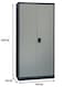 Galaxy Design Large Steel Metal Cupboard GDF-ND047 &ndash; Office Filing Cabinet with Shelves, Storage Compartments &amp; Flush Key Lock (Metal Grey/Black)