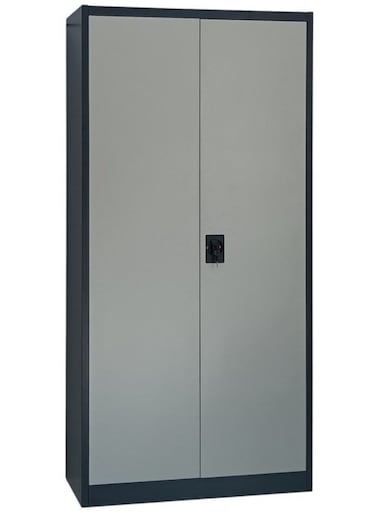 Galaxy Design Large Steel Metal Cupboard GDF-ND047 &ndash; Office Filing Cabinet with Shelves, Storage Compartments &amp; Flush Key Lock (Metal Grey/Black)
