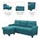 Galaxy Design 3-Seater Reversible Corner Sofa Green &ndash; Fabric L-Shape Sectional Couch for Living Room