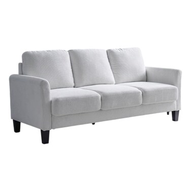 Galaxy Design 3-Seater Fabric Sofa (Cream) &ndash; Modern Upholstered Living Room Couch with Plush Cushions