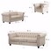 Galaxy Design Wooden Premium Chesterfield Sofa Set (3+2+1 Seater, Beige) &ndash; Classic Tufted Living Room Furniture