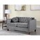Galaxy Design Velvet Square Arm Loveseat 2-Seater Sofa &ndash; Modern Upholstered Couch