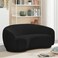 Galaxy Design Rounded Back Boucl&eacute; Sofa (Black) &ndash; Modern Curved Upholstered Couch