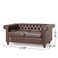 Galaxy Design Modern Handmade Chesterfield 2-Seater Sofa (Dark Brown) &ndash; Button Tufted Leatherette Loveseat
