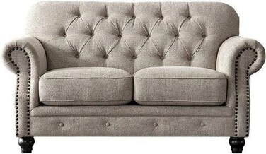 Galaxy Design 2-Seater Chesterfield Loveseat &ndash; Diamond Tufted Luxury Sofa