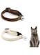 KASTWAVE Furry Breakaway Cat Collar with Bell, 2Pcs Adjustable 7.87"-11.78" Kitten Collar, Suitable for All Types of Cats and Small Dogs (M, Brown&amp;White)