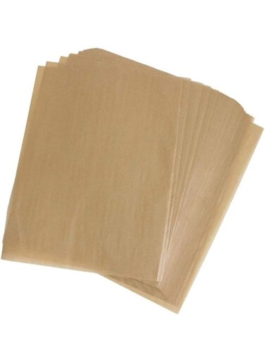 Packing Brown Sandwich Grease Proof Wrap 50 Pieces - Natural Brown Food Basket Liners, Grease Resistant Wrapper for Pastries, Cookies, Fried Snacks, Barbeque at Bakery, Restaurants, Parties.