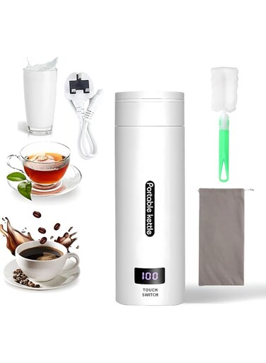 Mhepzol Portable Kettle, Water Heater with 4 Temperature Control, 500ml Portable Electric Kettle with 304 Stainless Steel, Tea Kettle for Hot Water, Coffee &amp; Tea, Fast Boil and Auto Shut Off