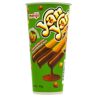 Meiji Yan Yan Hazelnut Chocolate Flavoured Dip Biscuit Snack, 44g