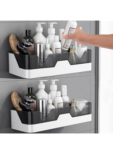 Upgraded Shower Caddy With Self Adhesive Premium Wall Mount Organizer Rustproof Separable Rack For Home and Kitchen,Bathroom Toilet,Store,Shelves Basket No Drilling Pack Of (2) with 100% Quality