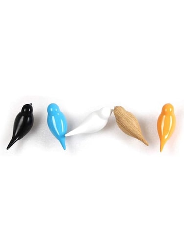 WVHTHVW Bird Wall Hooks Coat Hooks, Resin Bird Hooks Colorful Bird Wall Decor Home Art Bird Towel Hook Hat Rack Entryway Bathroom Kitchen (5 Assorted)