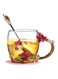 Designer Glass Tea Cup With Steel Spoon Set multicolour 320mm