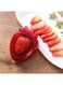 Stainless Steel Manual Strawberry Slicer - Ergonomic Fruit Slicer with Bent Blades for Berries, Cherries, Apples   No Electricity Needed, Easy-Clean Kitchen Tool for Smoothies, Desserts &amp; Breakfast Prep, Visually Appealing Kitchenware   Easyclean Material