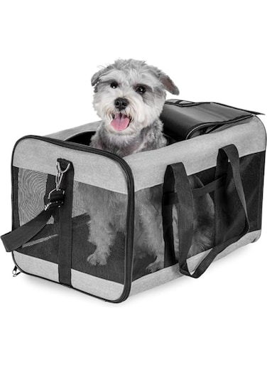Generic Cat Carriers Dog Carrier Pet Carrier,Airline Approved Soft-Sided Pet Travel Carrier (Grey)