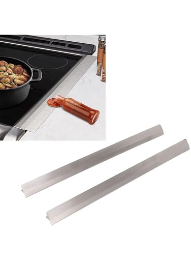 Stainless Steel Stove Covers, 2Pcs Kitchen Stove Counter Cover, Stovetop Seal Filler, Stove Filler, Guard for Kitchen Supplies