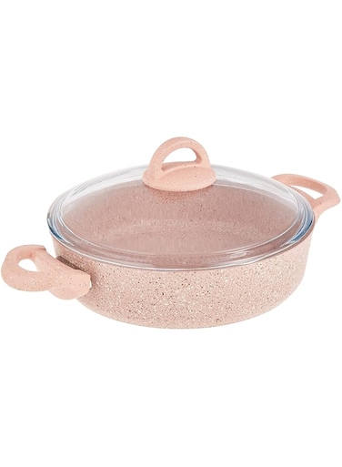 GRANITEC PINK LOW CASSEROLE 28CM