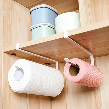 2 pcs PaPer Towel Holder Towel Rack Towel Bar Hooks for Kitchen