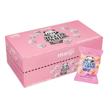 Meiji Hello Panda Strawberry Biscuits 32g Pack of 24