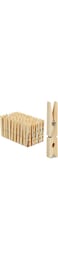 Relaxdays Wooden Clothes Pegs, Set of 100, Large Wooden Clothes Pegs, Crafts, Drying Pegs, Metal Spring, Natural, Pack of 100, 1 x 1.4 x 7 cm