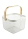 BEROZA Multifunctional Storage Organizer Basket with Handle Stainless Steel Storage Basket, Kitchen Basket, Fruit Basket, Suitable for Kitchen, Office, Bathroom, Cabinet (White)