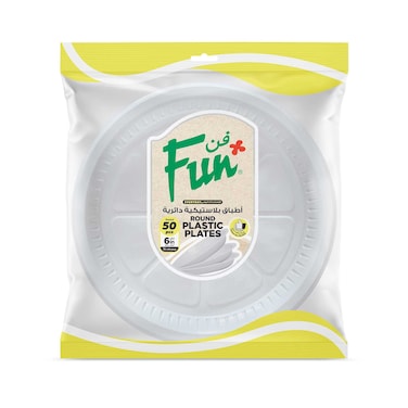 Fun Everyday Disposable Plates White 15cm 50 PCS