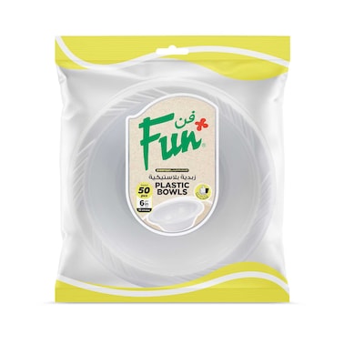 فن وعاء للاستعمال مرة واحدة للإستخدام اليومي 15 سم أبيض 50 قطعة