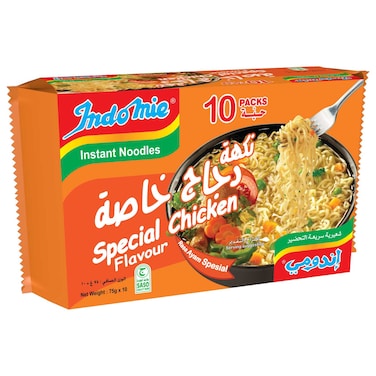 Indomie Special Chicken Flavour Instant Noodles, 75g Pack of 10