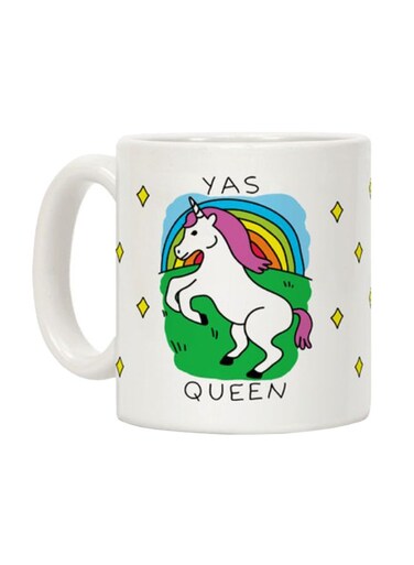 Queen Unicorn Printed Ceramic Coffee Mug White