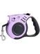 Retractable Dog Leash with USB Rechargeable LED Flashlight 5m Retractable Dog Leash, 360&deg; Anti-Tangle Non-Slip Heavy Duty for Small and Medium Dogs (Purple Print)