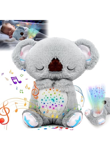 KASTWAVE Koala Baby Sleep Aid, Soother with Lullaby Songs &amp; White Noises and Portable Night Light Projector, 3 in 1 Starry Skies Koala Soother, Gift for Baby 0-6 Months