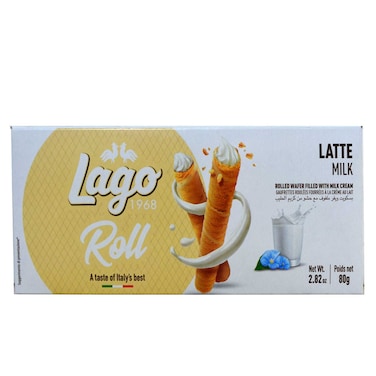 Gastone Lago Roll Break Latte Cream Wafers, 80g